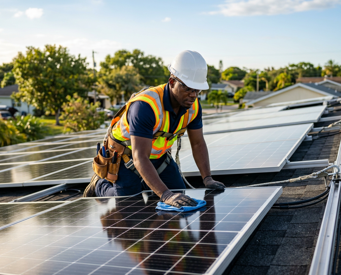 Solar panel maintenance and monitoring service